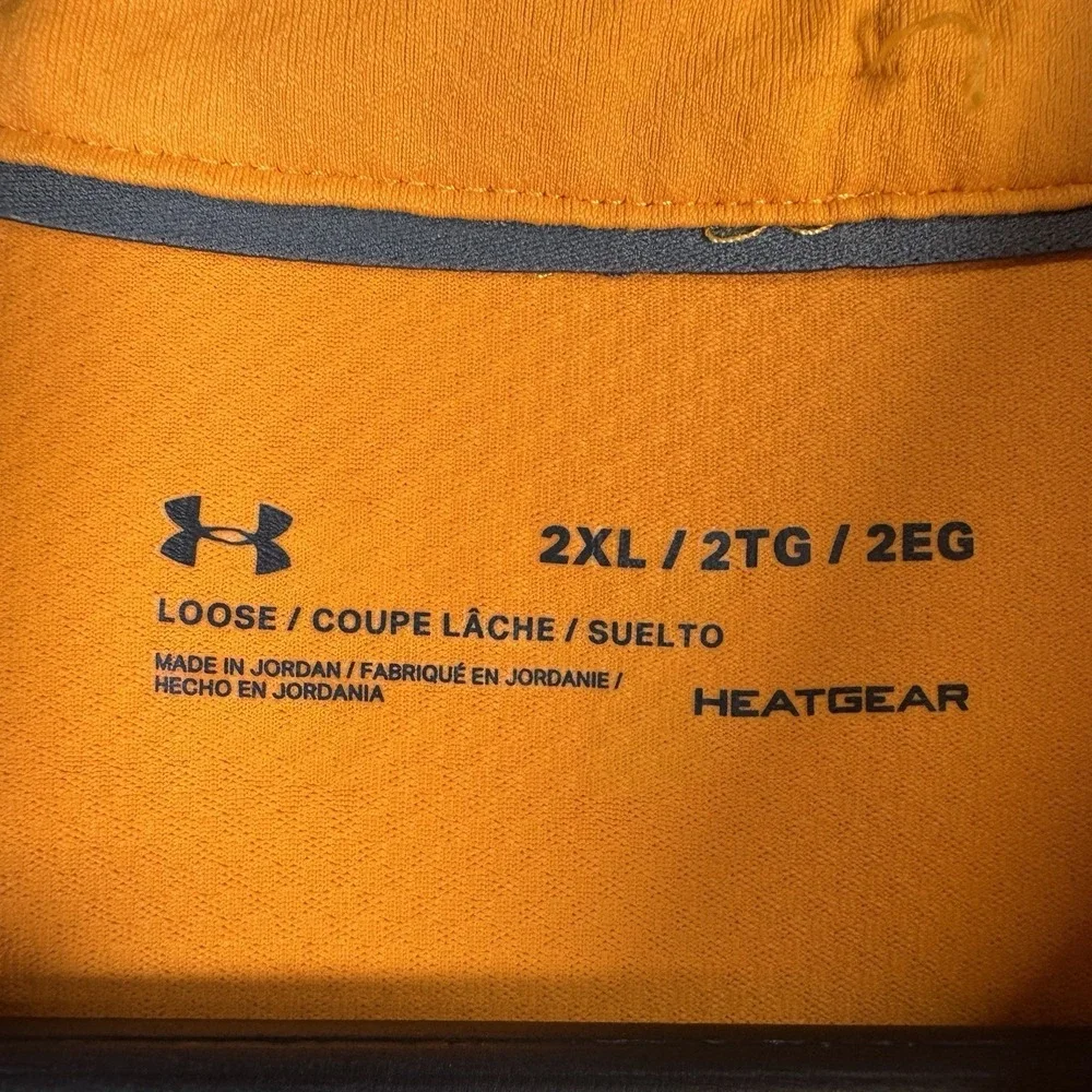 Under Armour Polo Mens 2XL Loose Orange Heatgear Performance Stretch Golf Shirt